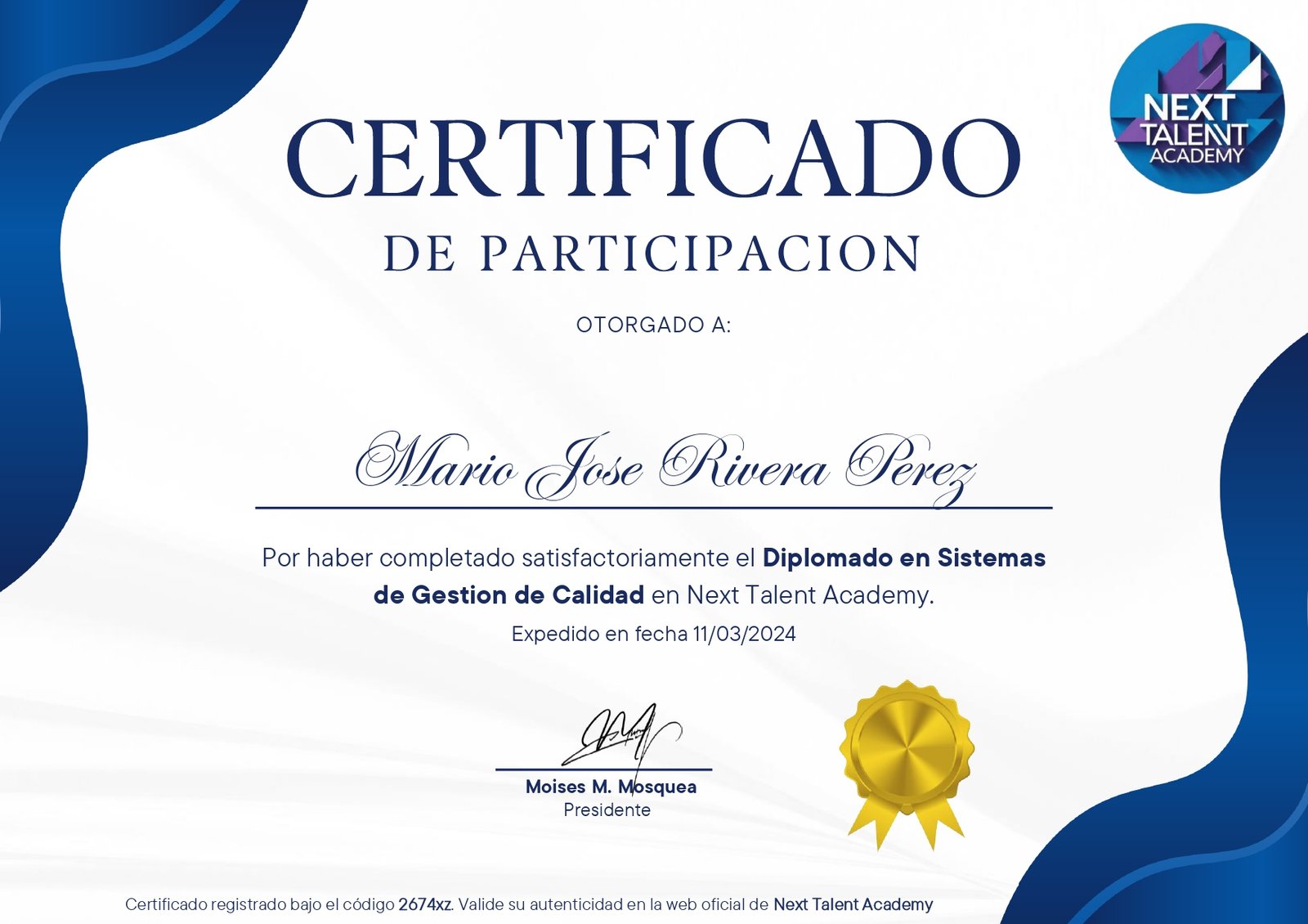 Certificado de Participación